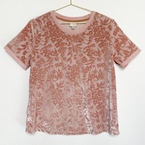 A New Day Floral Jacquard Velvet Shirt